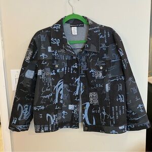 Women's Nygaard Boxy Black and Blue Jean Jacket like new retro boho trendy uniqu
